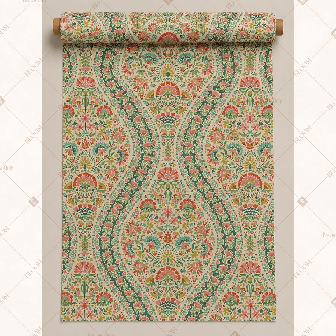 Sage Paisley Fabric Roll Pack of 25