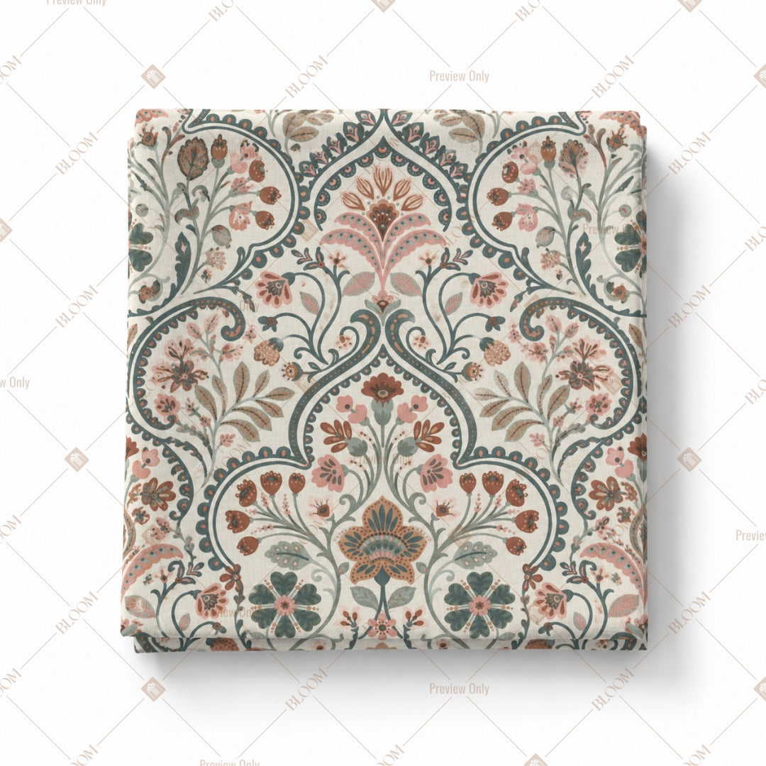 Vintage Mughal Damask Pattern Design