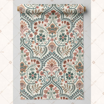 Aqua Paisley Fabric Roll Pack of 25