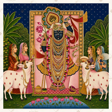 Krishna Temple Garden Square Backdrop