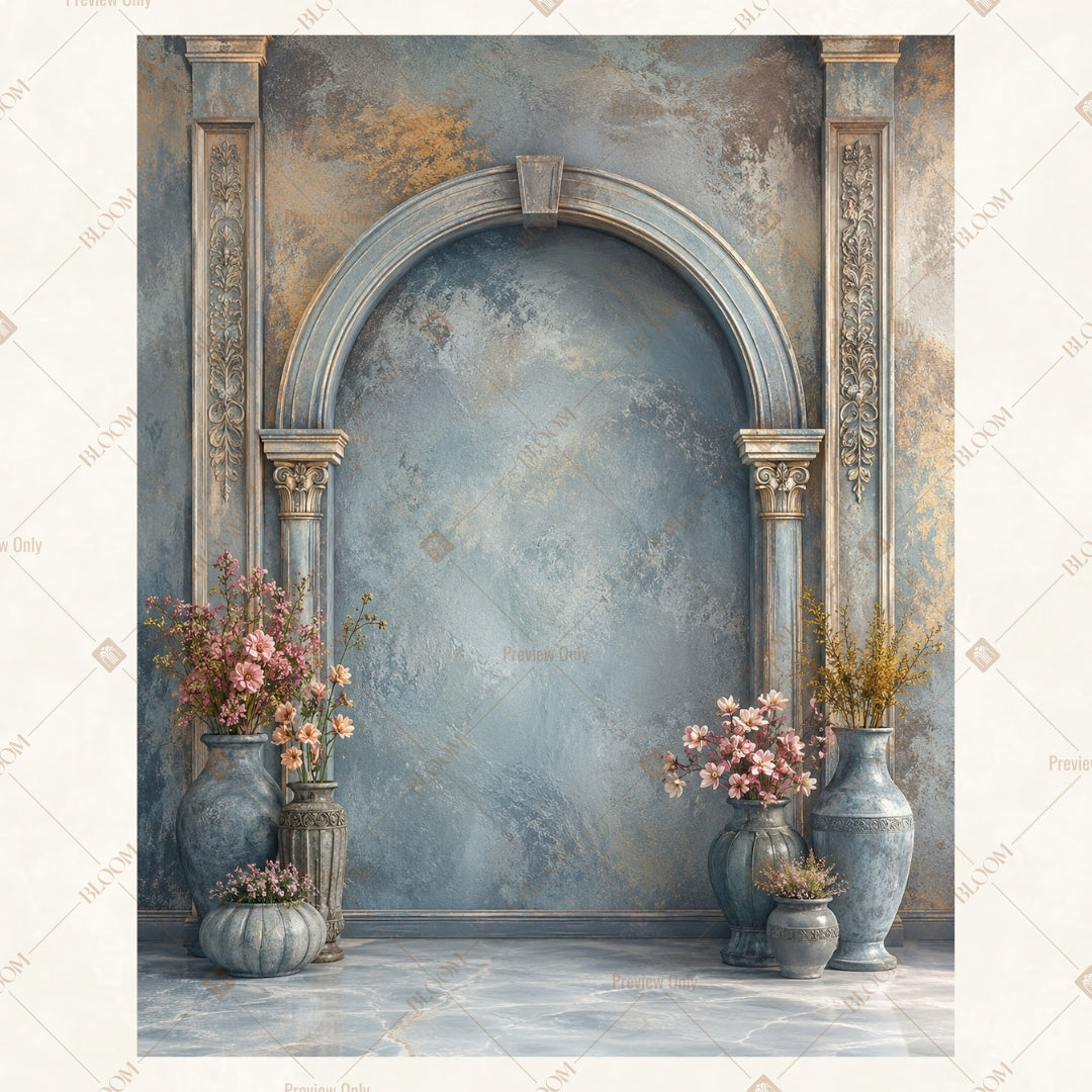 Vintage Stone Palace Portrait Rectangle Backdrop