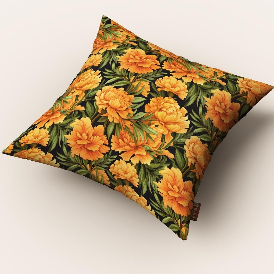 Golden Marigold Bloom: Cushion Cover - Pack of 12