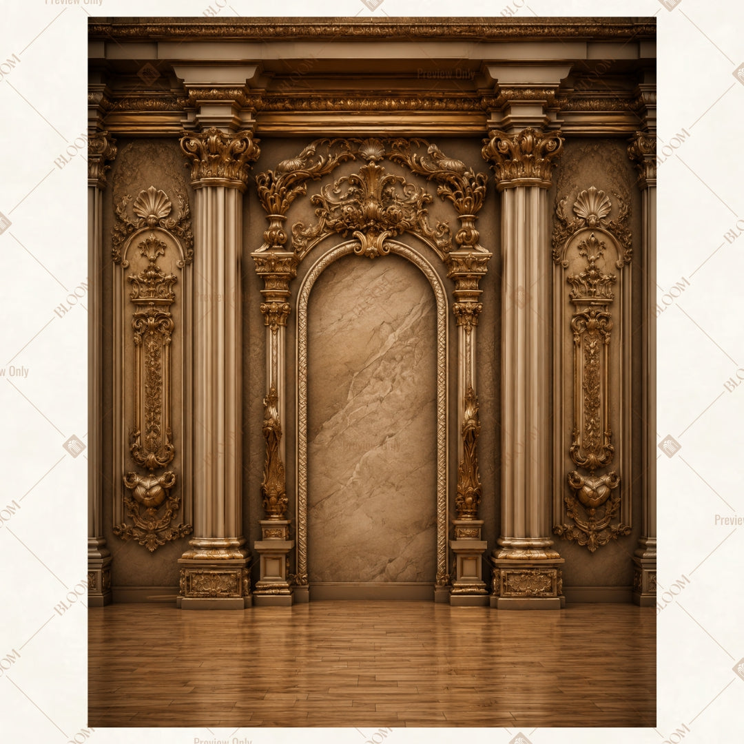 Royal Bronze Palace Door Portrait Rectangle Backdrop