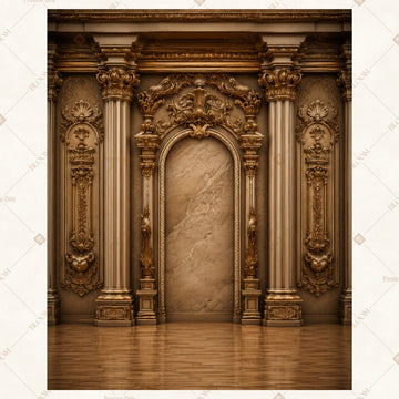 Royal Bronze Palace Door Portrait Rectangle Backdrop