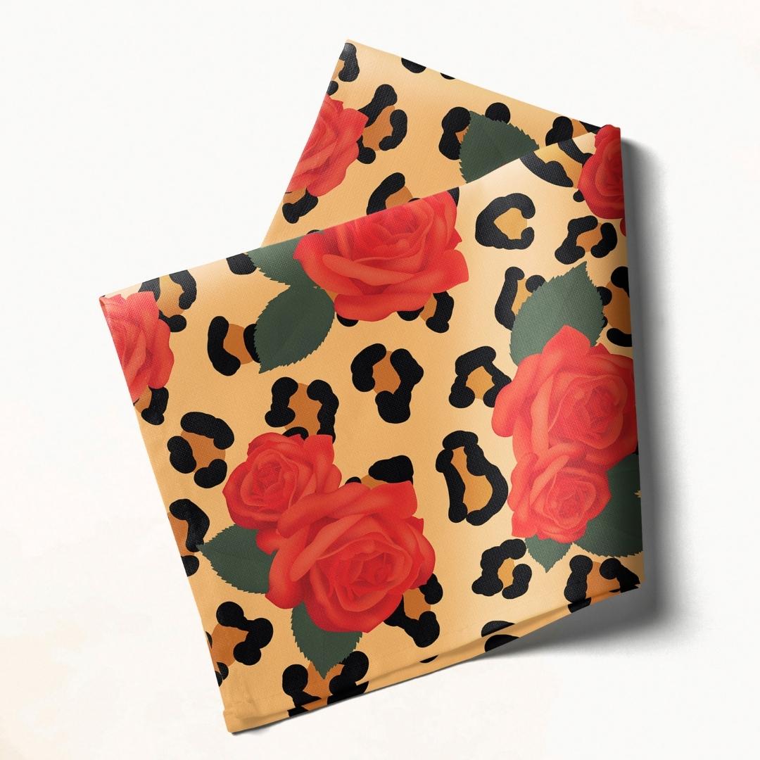 Leopard and Rose: Napkins 18" X 18" - Pack Of 20