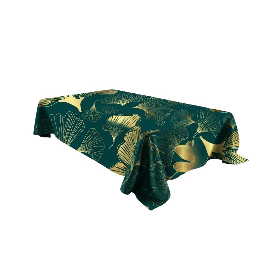 Green Ginkgo Rectangle Table Cover - Pack Of 6