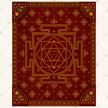 Golden Shri Yantra Portrait Rectangle Backdrop