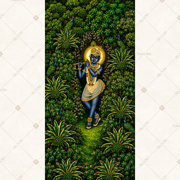 Krishna Forest Path Vertical Backdrop