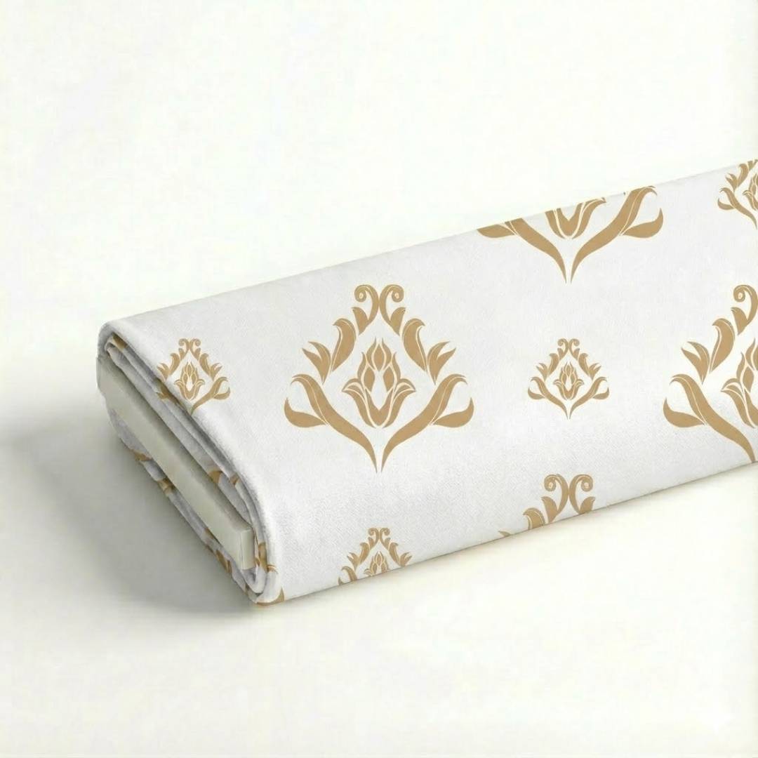 Imperial White Ornamental Fabric Roll