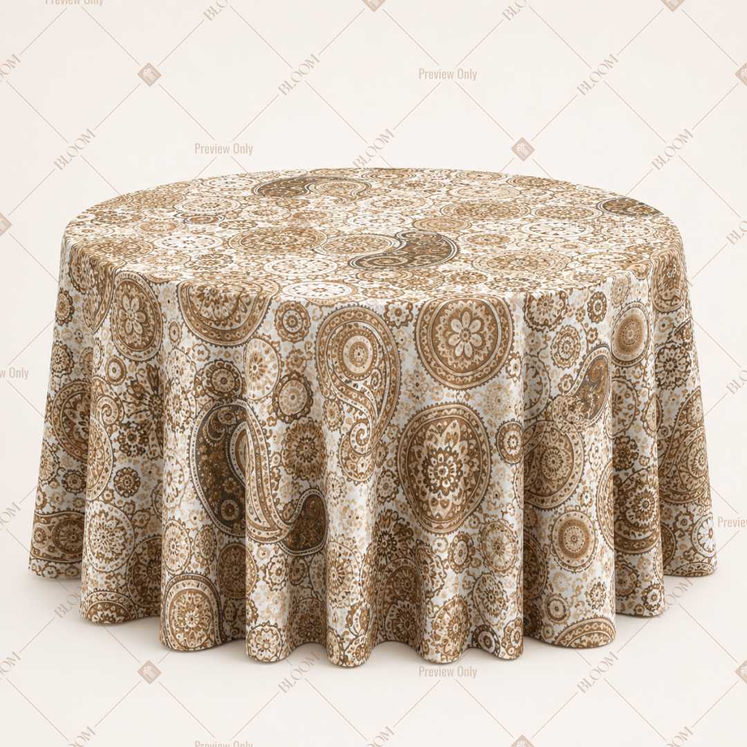 Ivory Gold Paisley Table Cover Pack Of 6