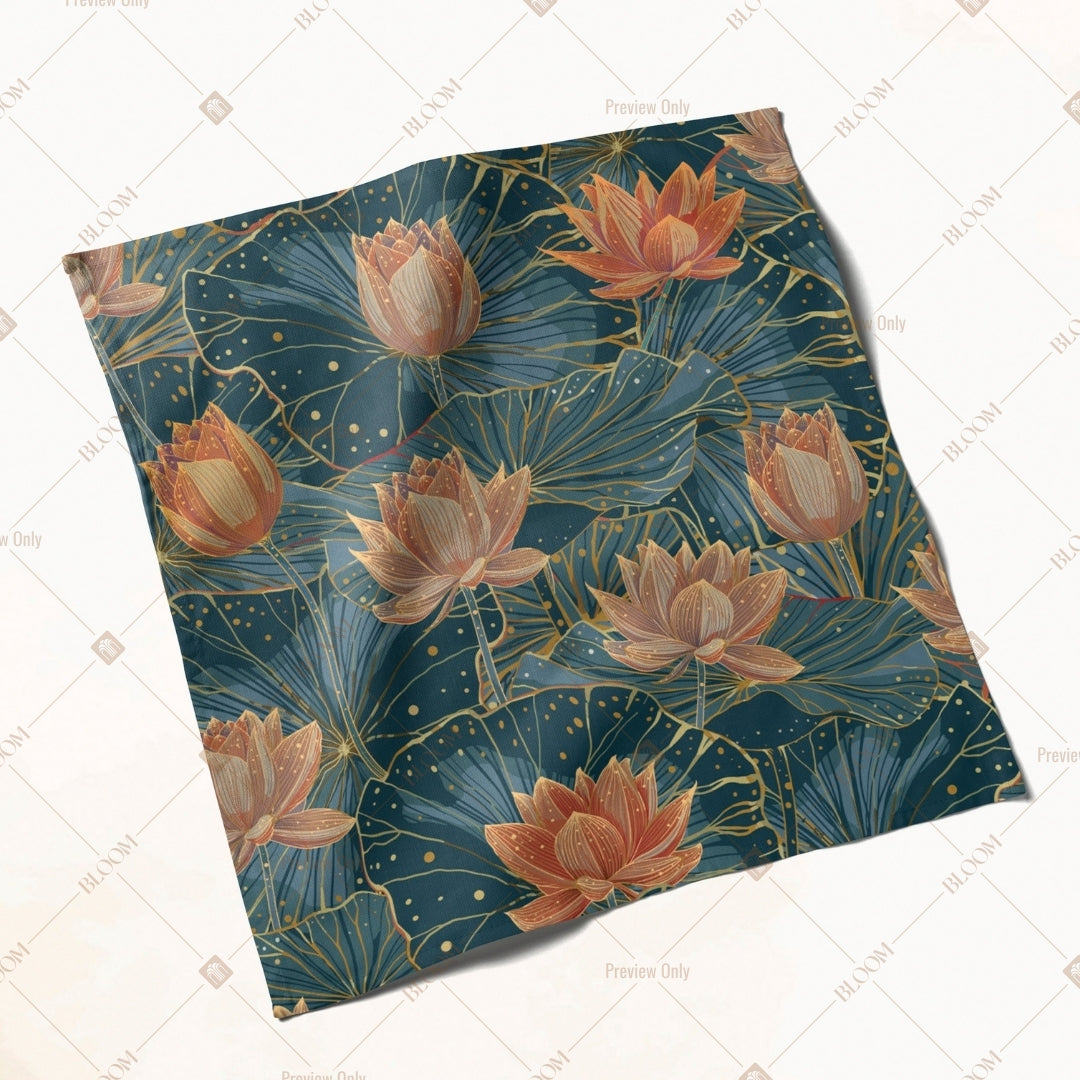 Teal Floral Vintage Napkin Pack of 20