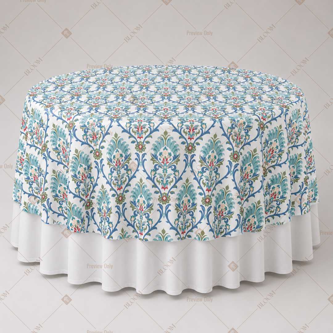 Blue Mughal Paisley Table Overlay Pack of 6