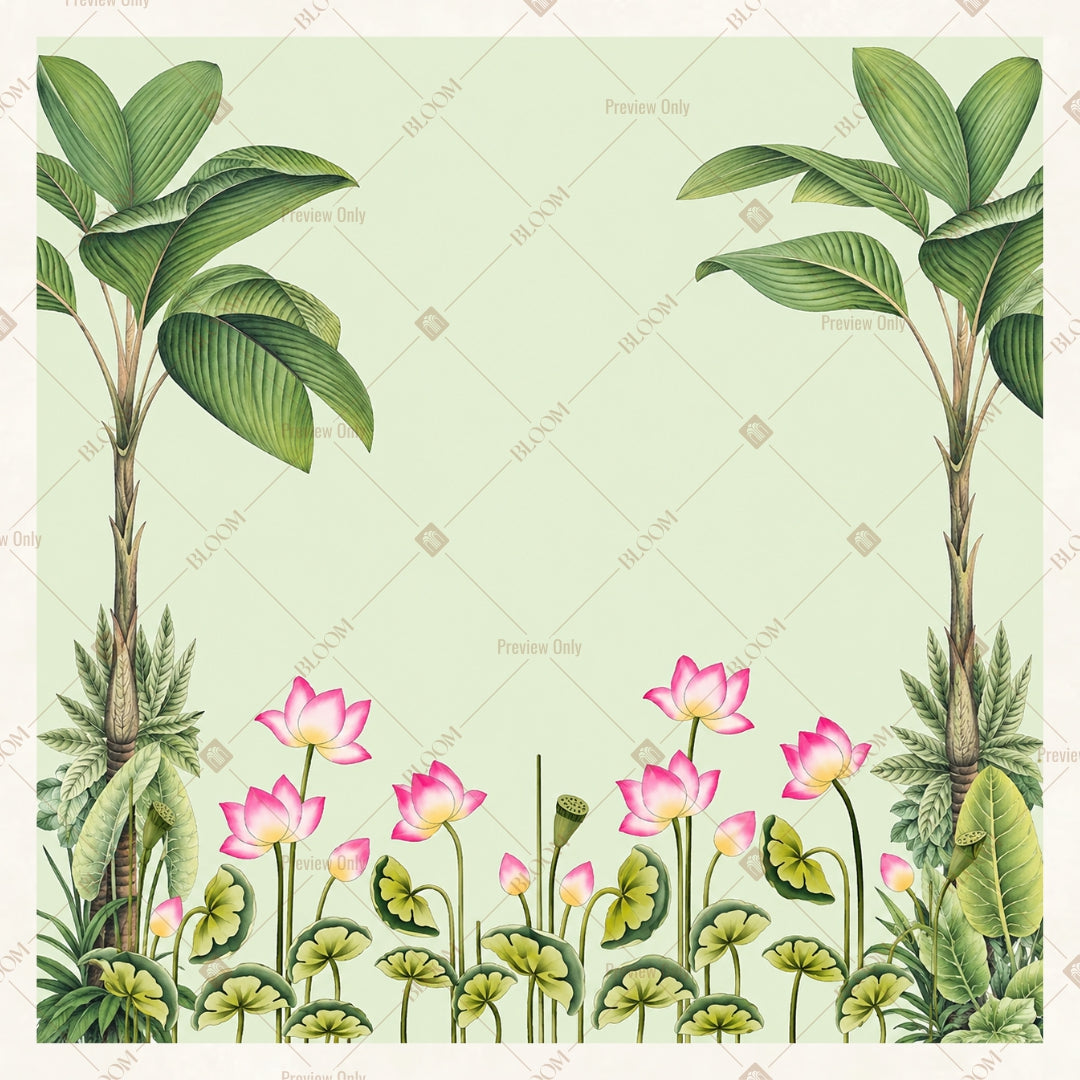 Minimal Botanical Corner Square Backdrop