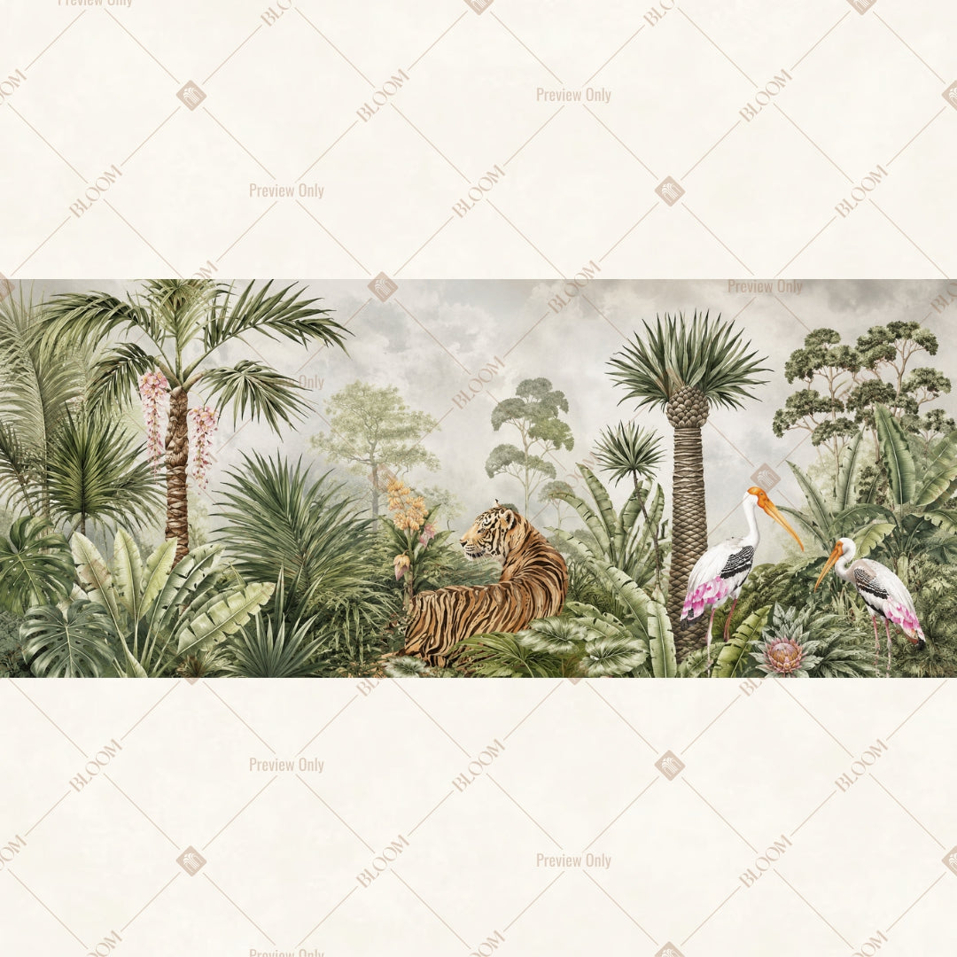 Tropical Palm Forest Border Wide Backdrop