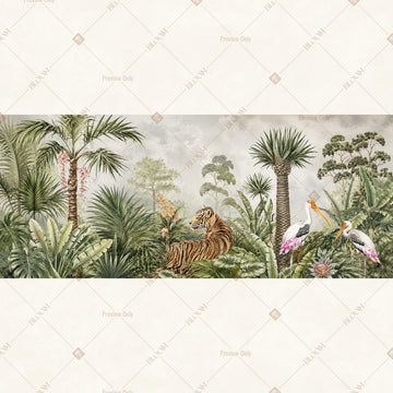 Tropical Palm Forest Border Wide Backdrop