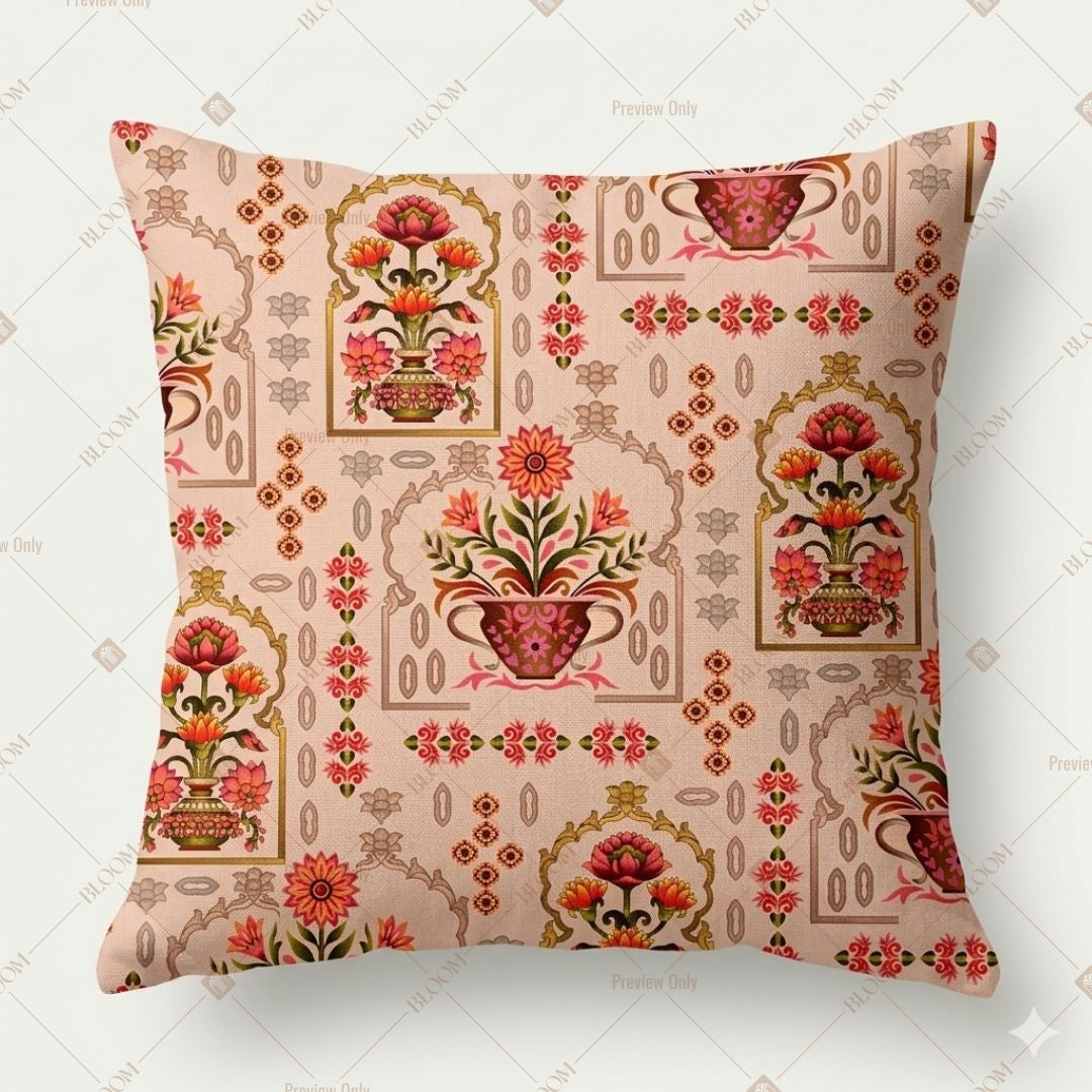 Terracotta Ethnic Floral Cushion Cover Pack of 12