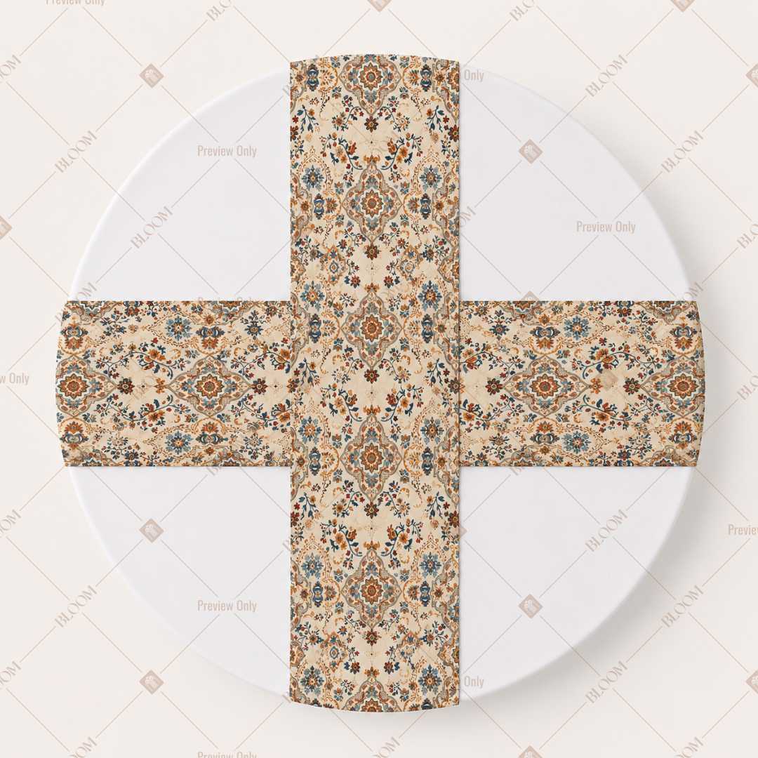 Vintage Ornamental Table Runner Pack Of 12