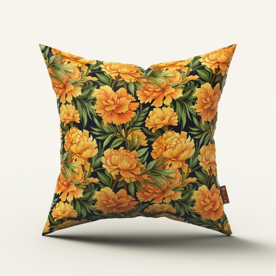 Golden Marigold Bloom: Cushion Cover - Pack of 12