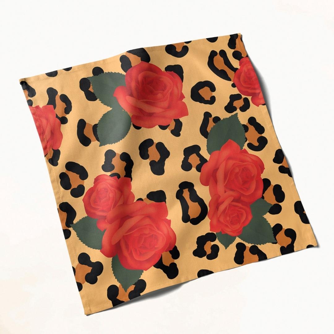 Leopard and Rose: Napkins 18" X 18" - Pack Of 20