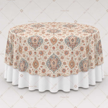 Beige Ornamental Medallion Table Overlay Pack of 6