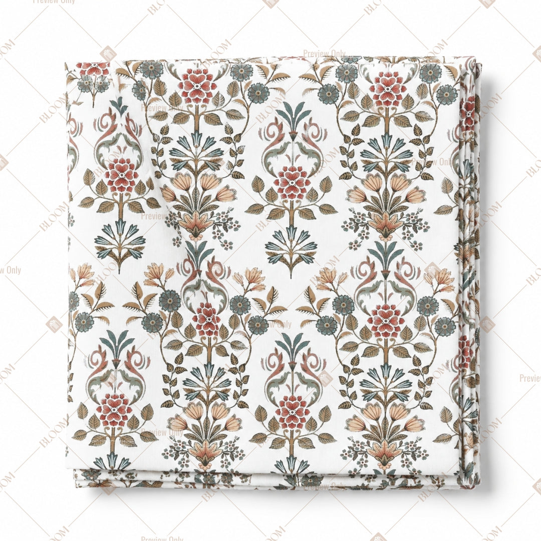 Black White Floral Block Pattern Design