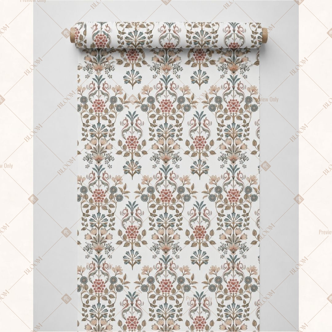 Ivory Damask Fabric Roll Pack of 25