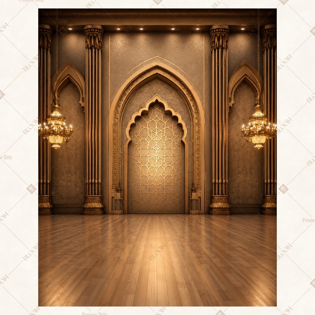 Luxury Palace Corridor Portrait Rectangle Backdrop