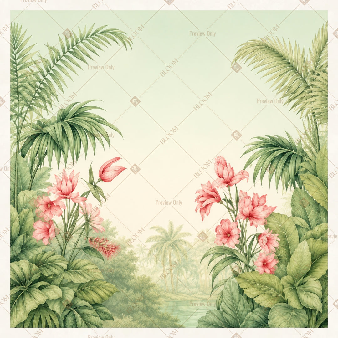 Soft Botanical Garden Square Backdrop