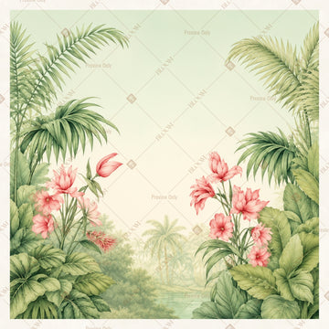 Soft Botanical Garden Square Backdrop