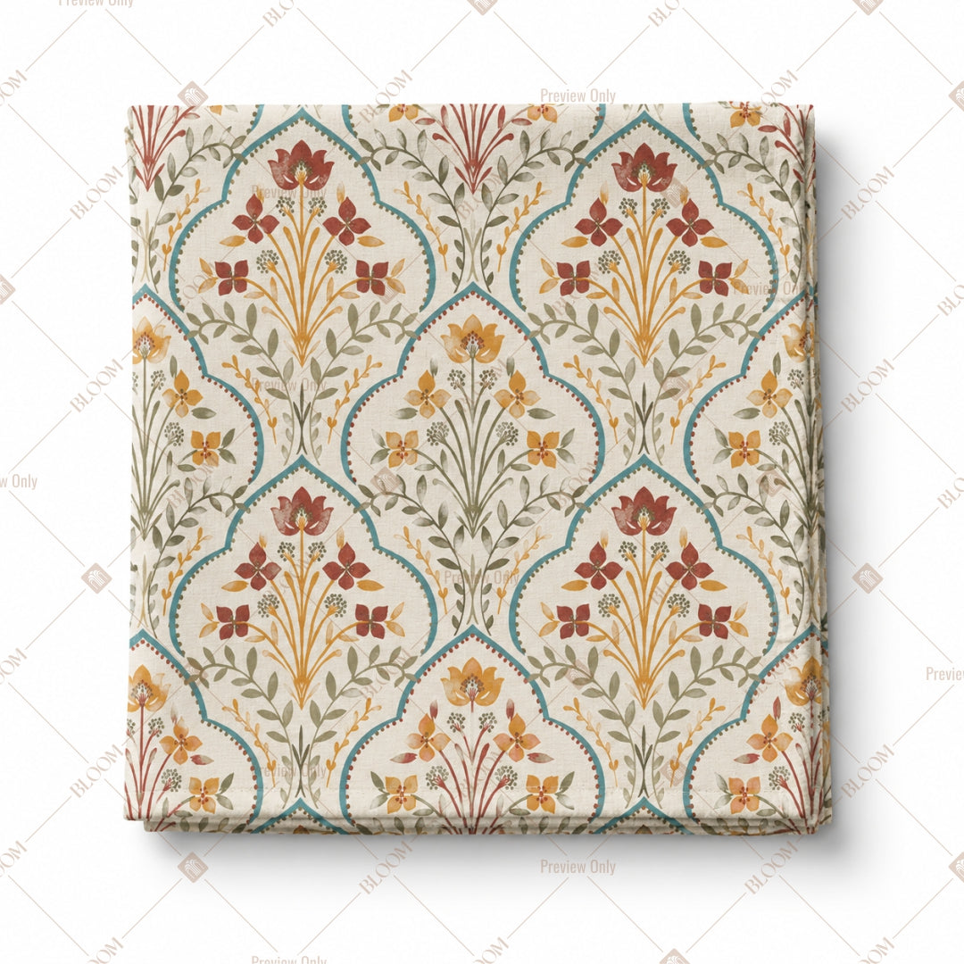 Pastel Mughal Arch Pattern Design