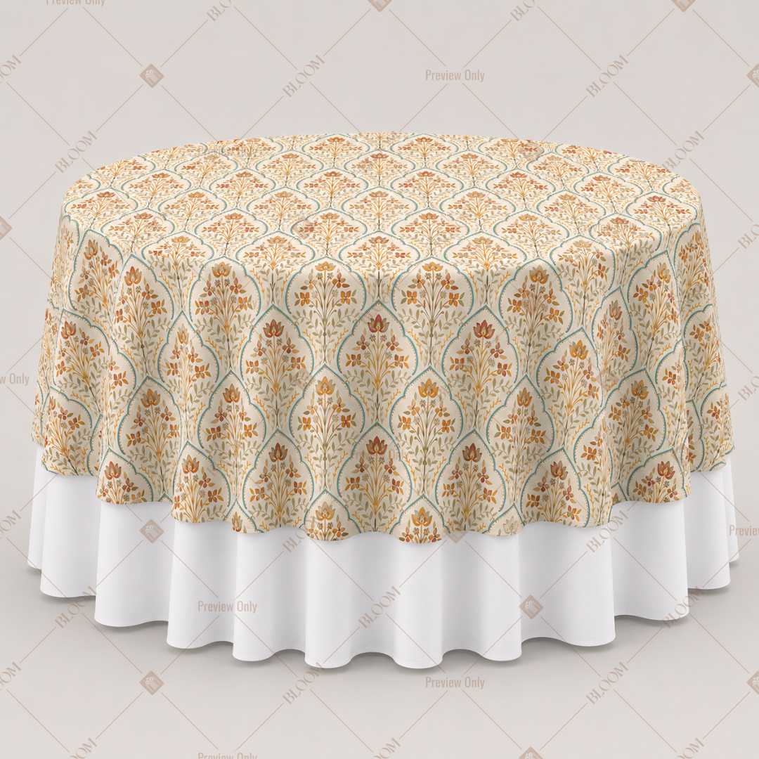Golden Floral Trellis Table Overlay Pack of 6