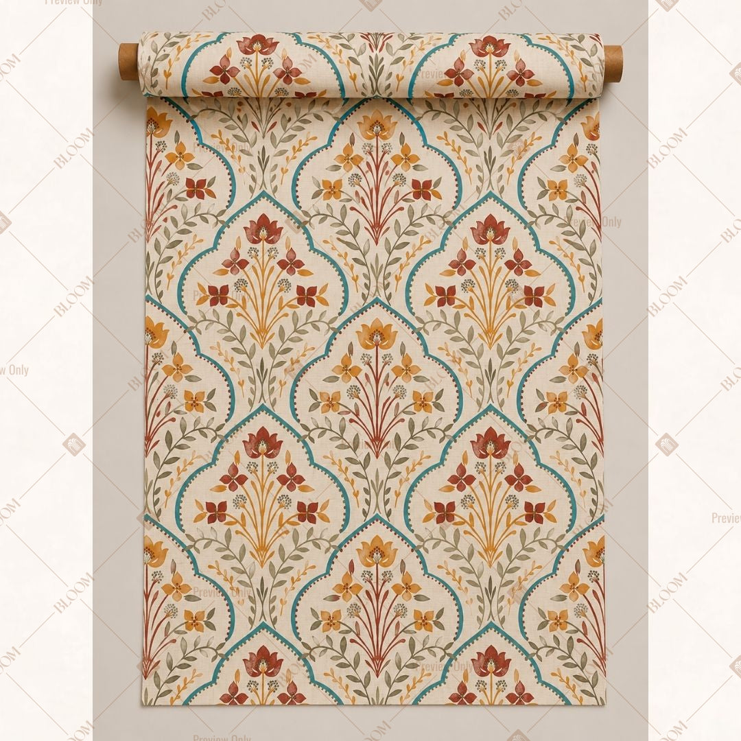 Terracotta Paisley Fabric Roll Pack of 25