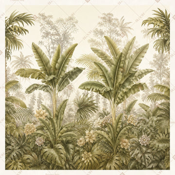 Tropical Palm Forest Square Backdrop