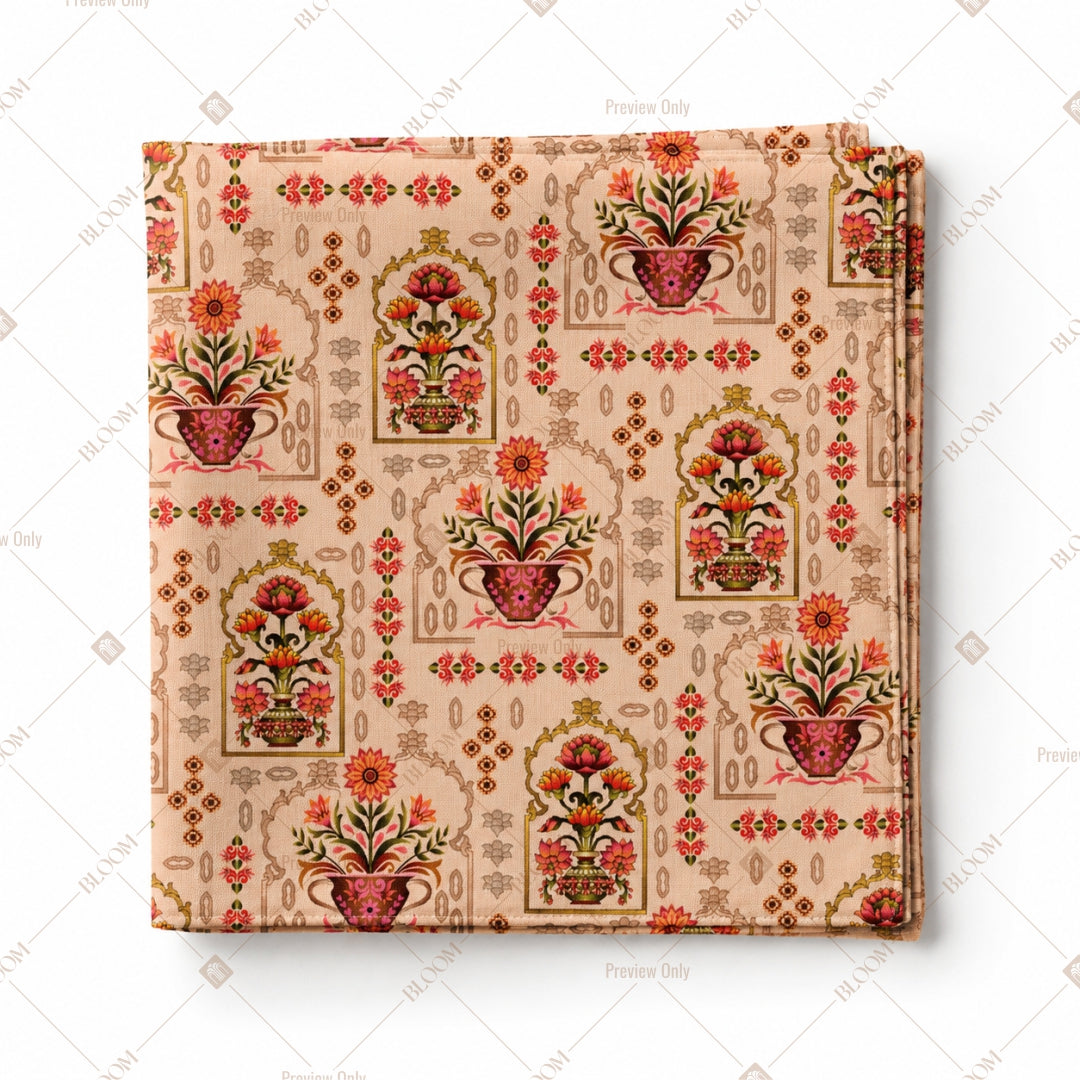 Terracotta Floral Motif Pattern Design