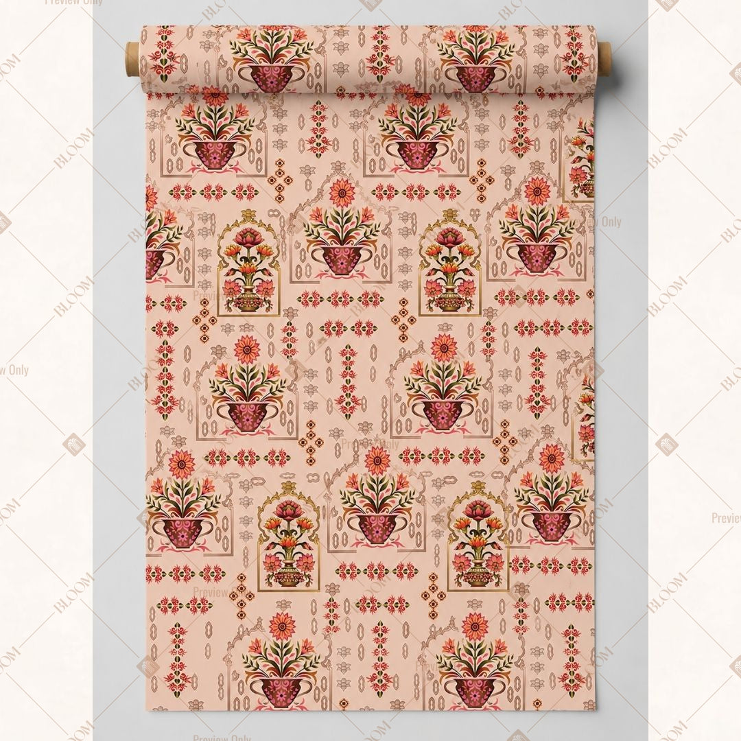 Terracotta Block Print Fabric Roll Pack of 25