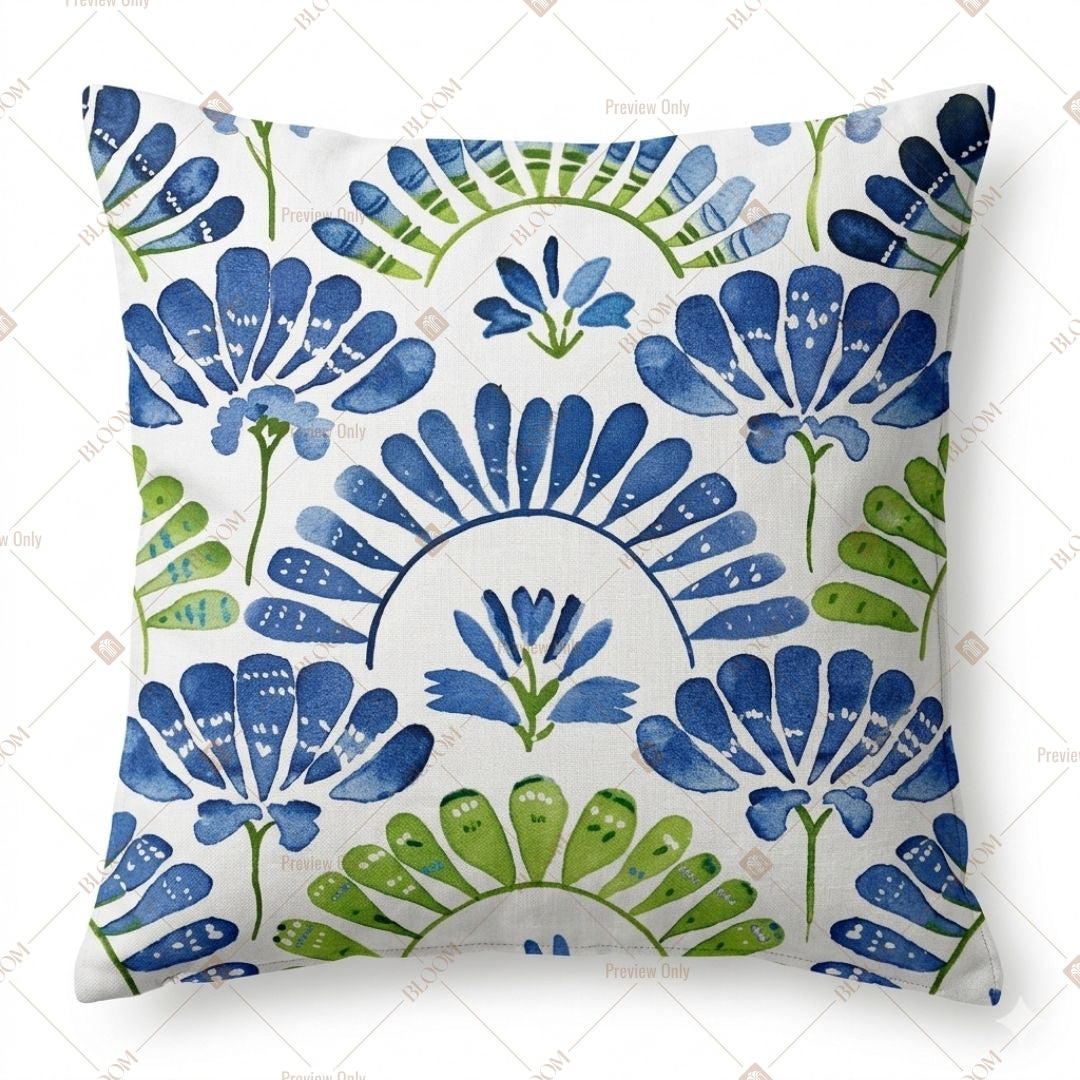 Blue Botanical Art Cushion Cover Pack of 12