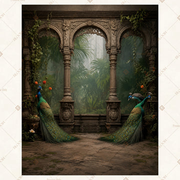 Mystical Garden Ruins Portrait Rectangle Backdrop