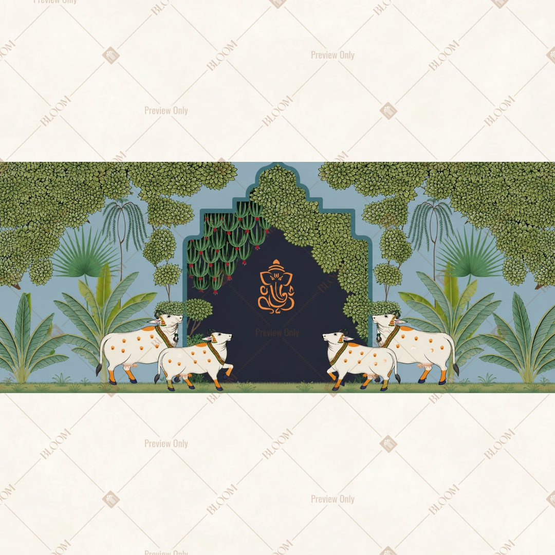 Royal Black Palace Arch Border Wide Backdrop