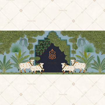 Royal Black Palace Arch Border Wide Backdrop