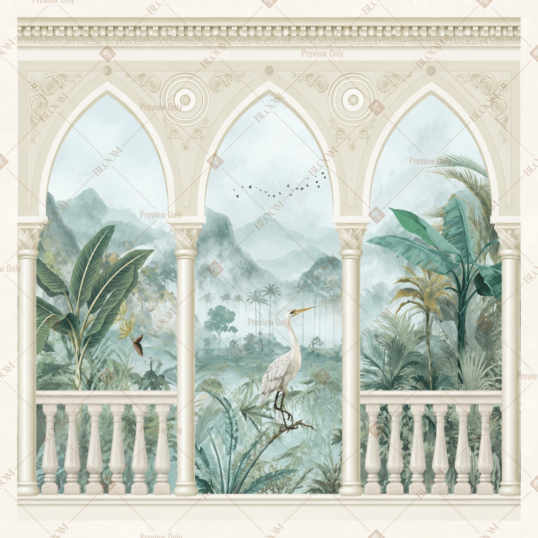 White Cathedral Garden Square Backdrop