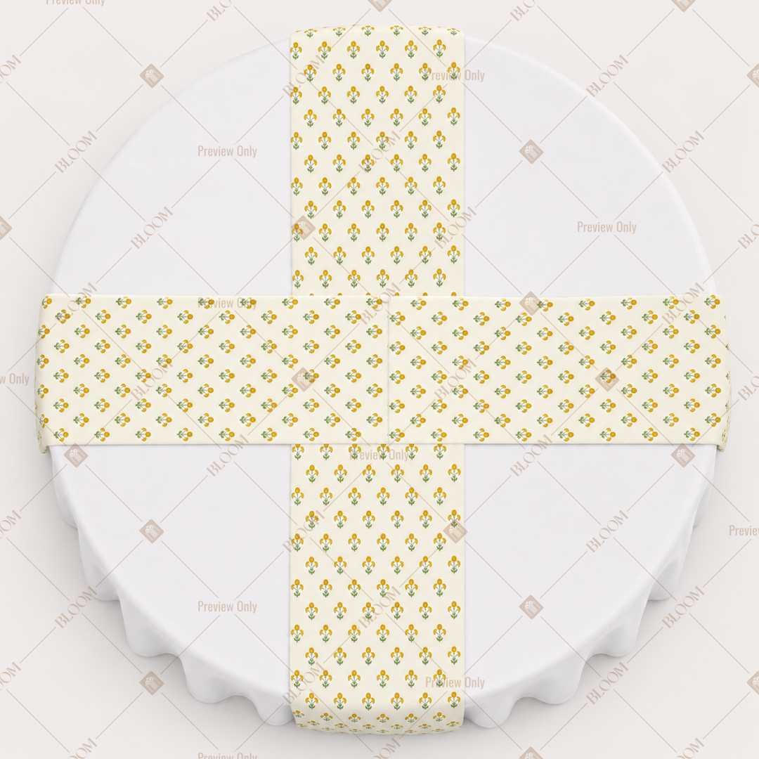 Yellow Mini Check Table Runner Pack Of 12