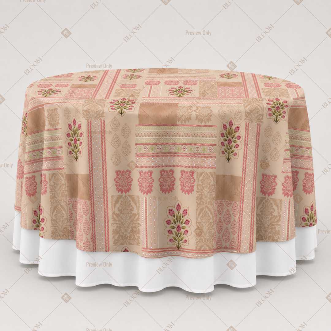 Blush Stripe Floral Table Overlay Pack of 6