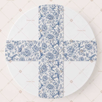 Blue Floral Trellis Table Runner Pack Of 12