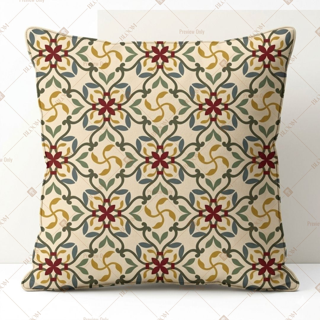 Rustic Floral Mosaic Cushion Cover Pack of 12