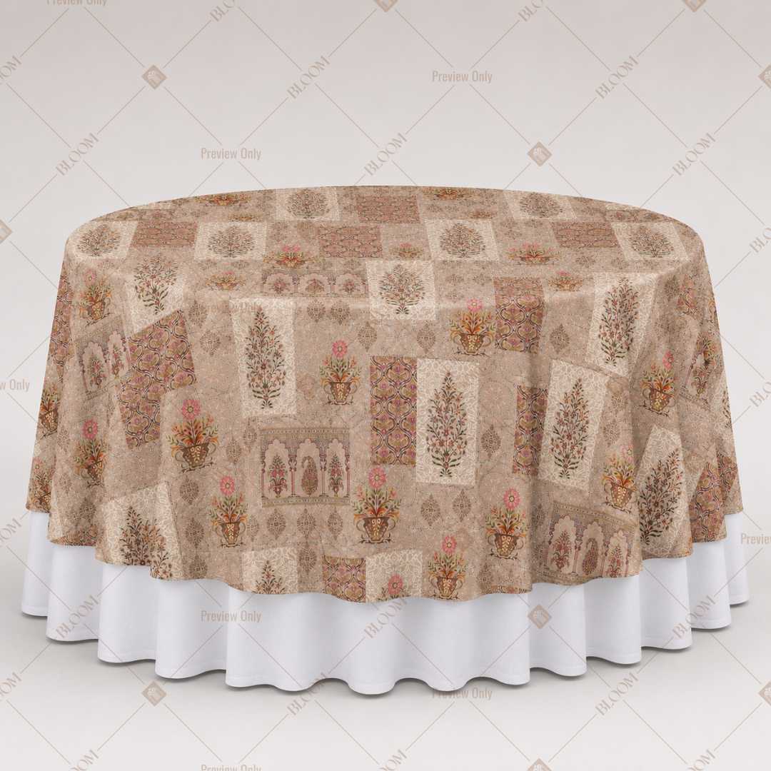 Neutral Mughal Motif Table Overlay Pack of 6