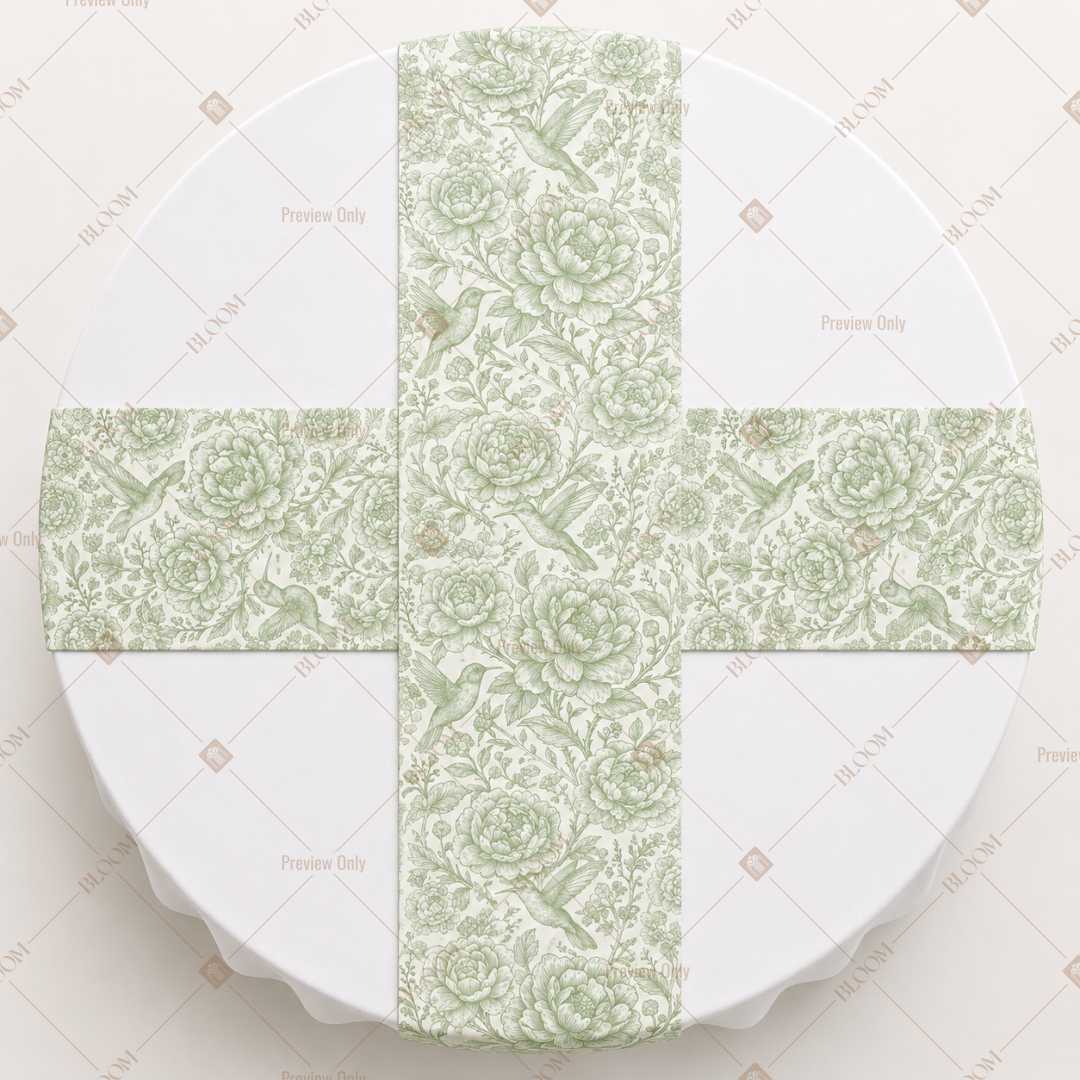 Sage Botanical Vine Table Runner Pack Of 12