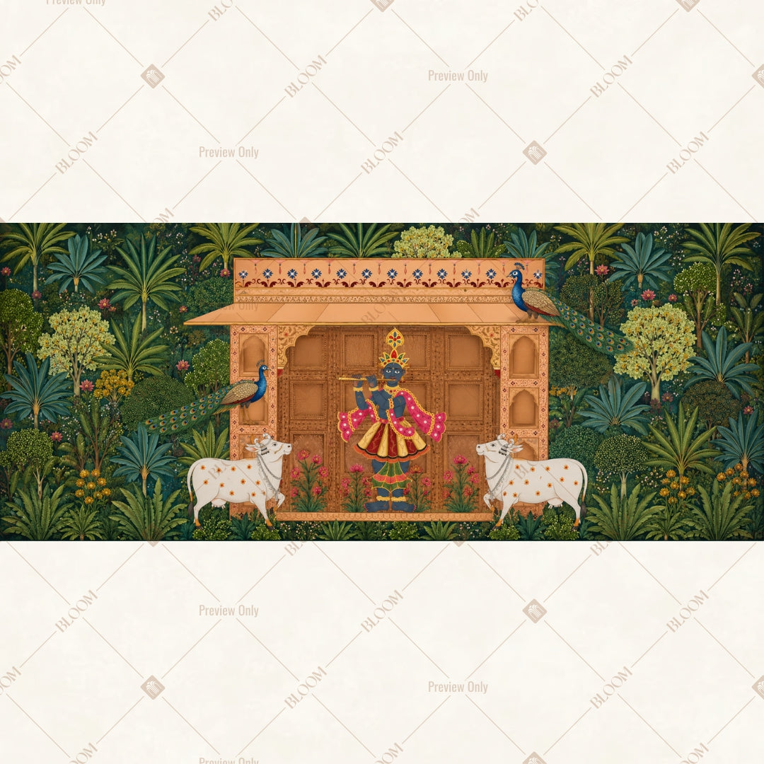 Golden Temple Shrine Border Wide Backdrop