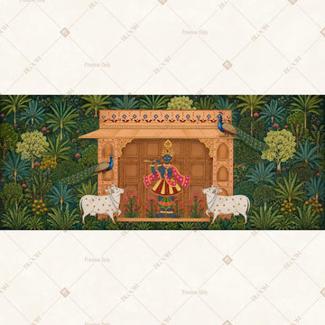 Golden Temple Shrine Border Wide Backdrop