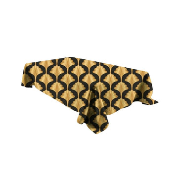 Black Fan Pattern Rectangle Table Cover - Pack Of 6