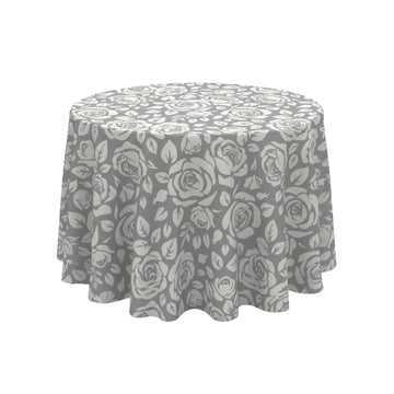 Gray Rose Velvet Garden Round Table Cover - Pack Of 6